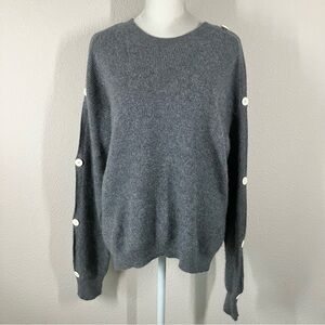 HELMUT LANG Cashmere Pullover Sweater Designer Quiet Luxury Minimalist Gray L